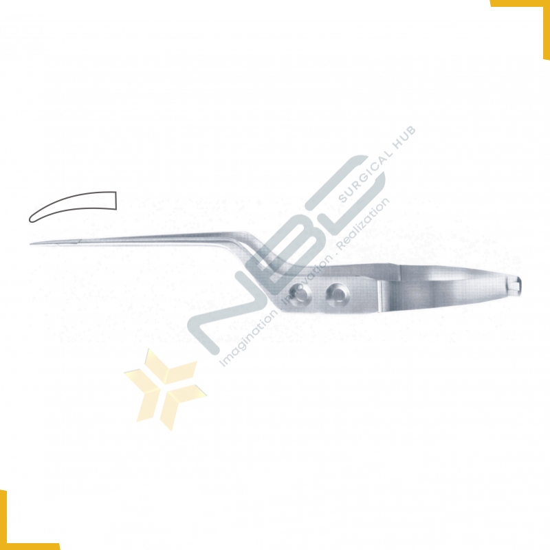 Yasargil Micro Needle Holder Curved - Bayonet Shaped - Smooth Jaws