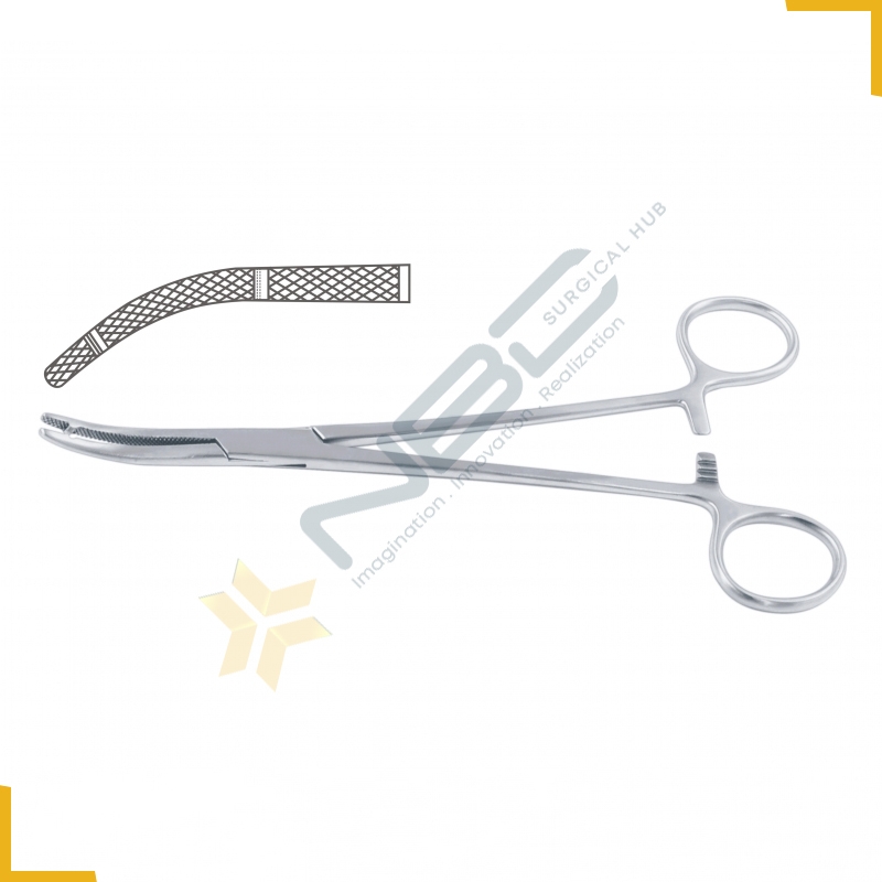 Heaney Hysterectomy Forcep Curved - 2 Teeth