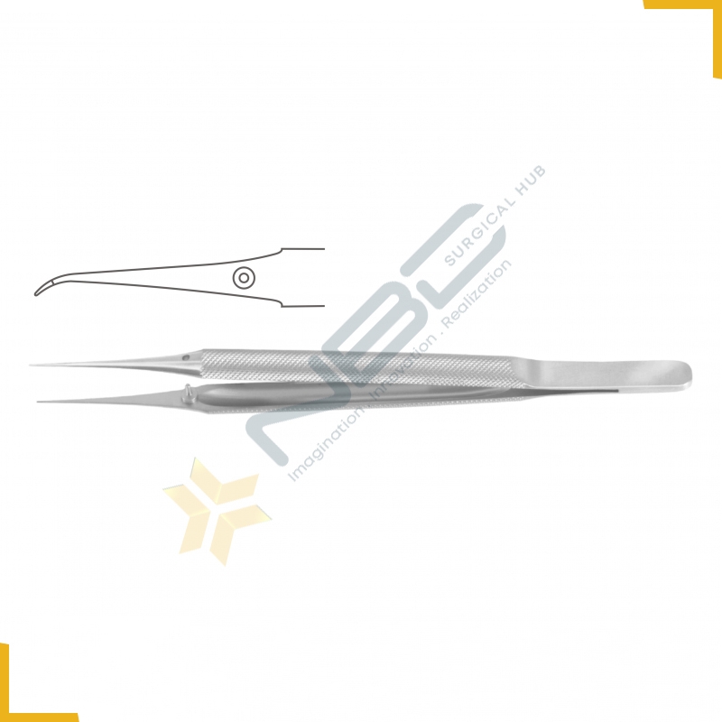 Micro Suturing Forcep Curved - With Platform