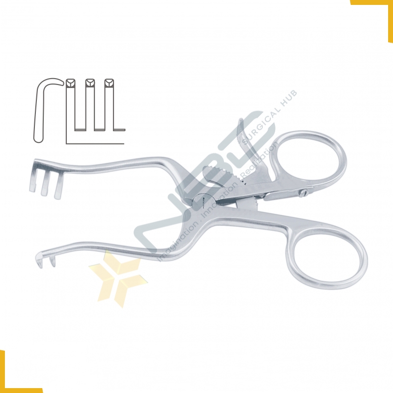 Weitlaner Self Retaining Retractor 2 x 3 Blunt Prongs