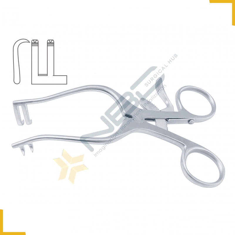 Plester Self Retaining Retractor 2 x 2 Sharp Prongs