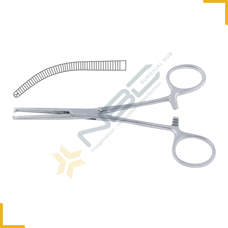 Ochsner-Kocher Haemostatic Forcep Curved - 1 x 2 Teeth