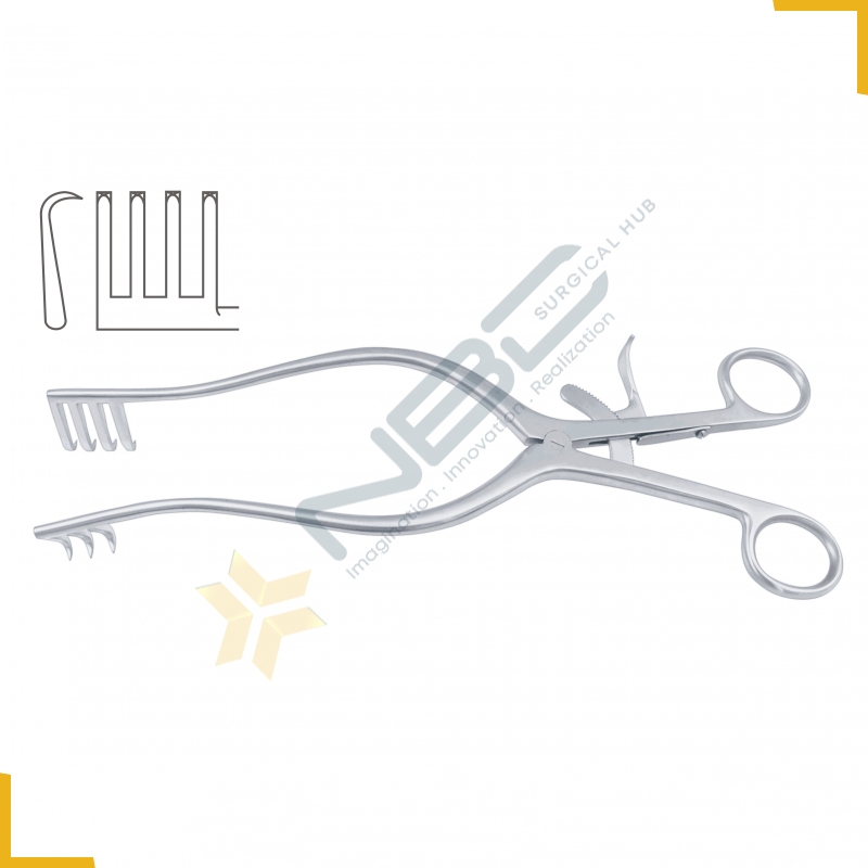 Adson Self Retaining Retractor 3 x 4 Sharp Prongs