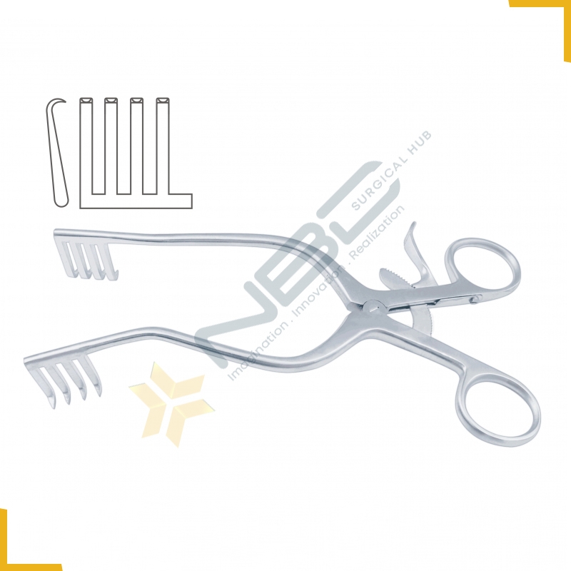 Anderson-Adson Self Retaining Retractor 4 x 4 Blunt Prongs