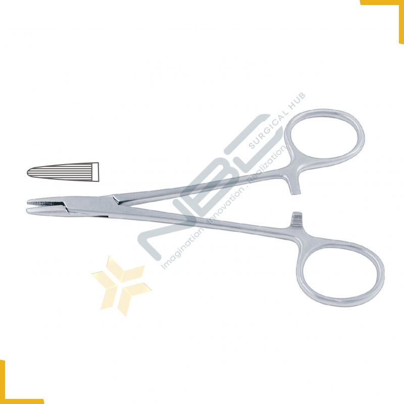 Converse Needle Holder Jaws With Longitudinal Serrations