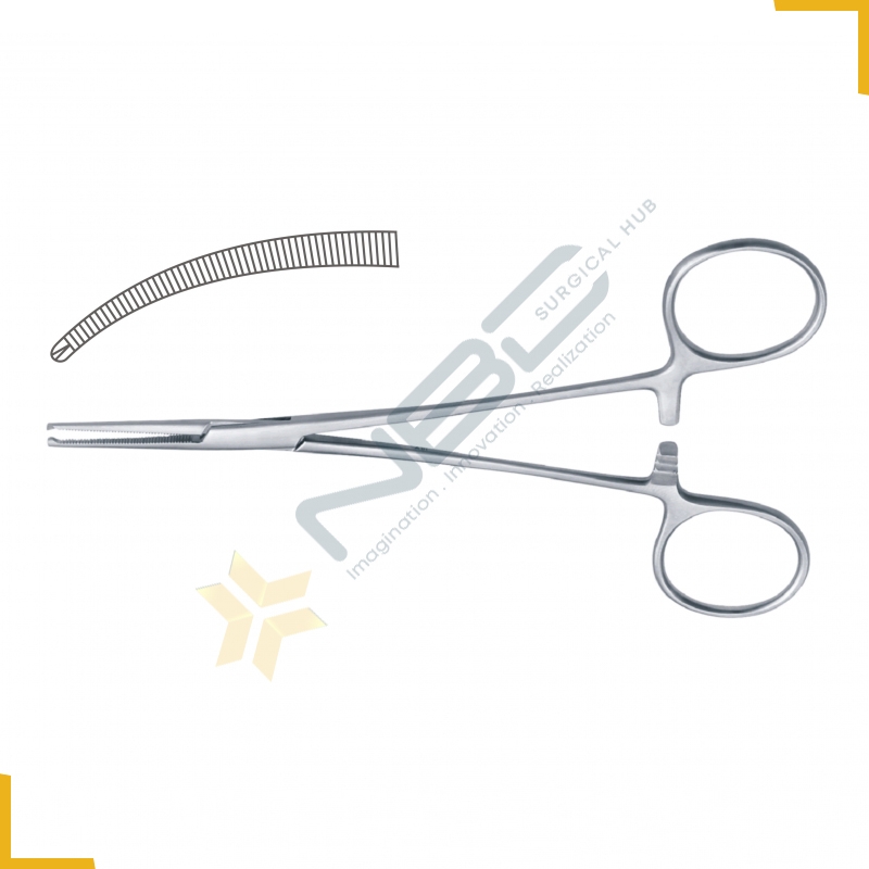 Leriche Haemostatic Forcep Curved - 1 x 2 Teeth