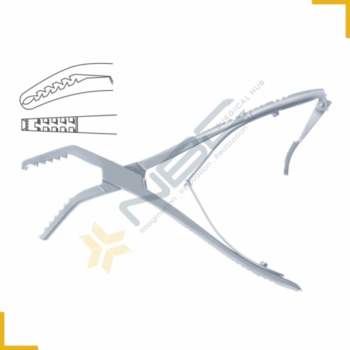 Semb Bone Holding Forcep Curved Sidewards - With Ratchet