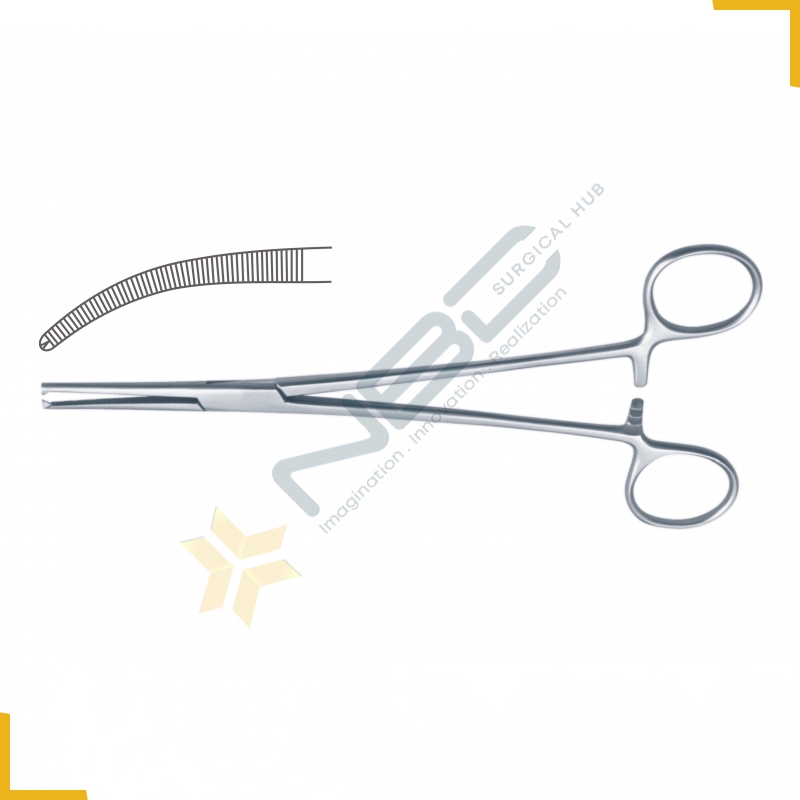 Heiss Haemostatic Forcep Curved - 1 x 2 Teeth