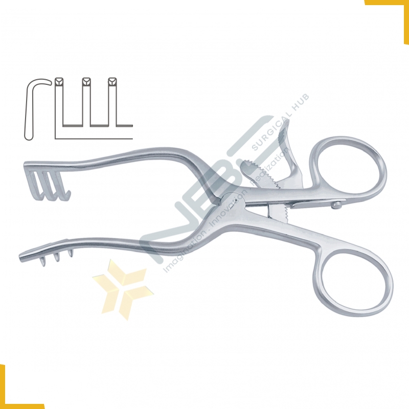 Weitlaner-Wullstein Self Retaining Retractor 3 x 3 Blunt Prongs