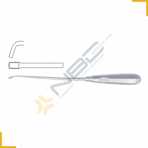 Caspar Bone Curette Angled - Rectangular - Toothed