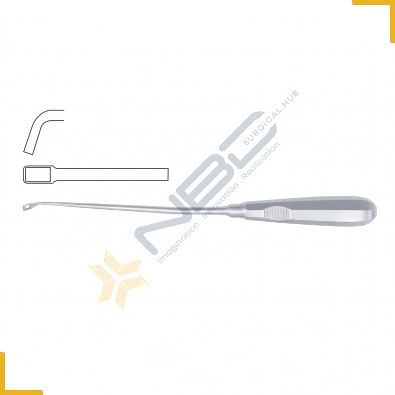 Caspar Bone Curette Angled - Rectangular - Toothed