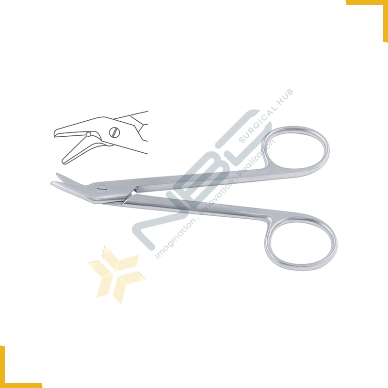 Universal Wire Cutting Scissor Angled One Toothed Cutting Edge