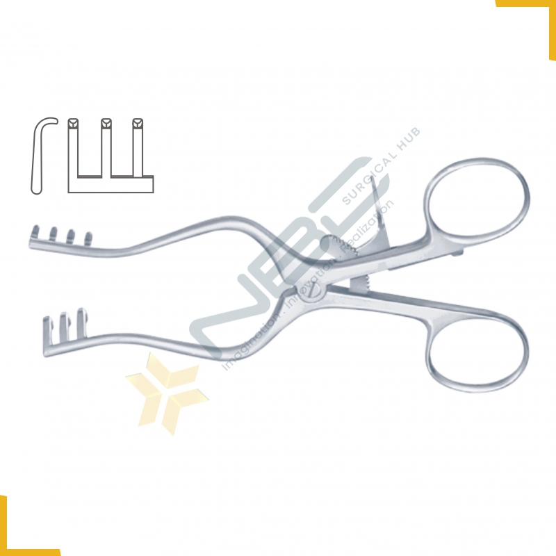 Milligan Self Retaining Retractor 3 x 3 Blunt Prongs