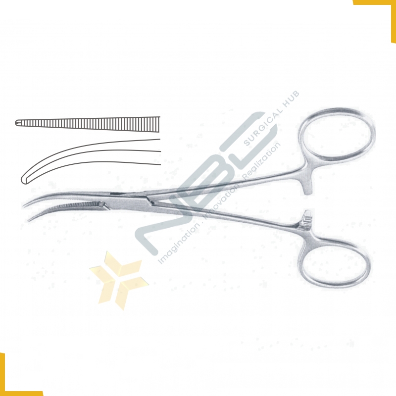 Dandy Haemostatic Forcep Laterally Curved - 1 x 2 Teeth