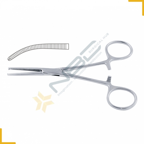 Kocher (Delicate) Haemostatic Forcep Curved - 1 x 2 Teeth