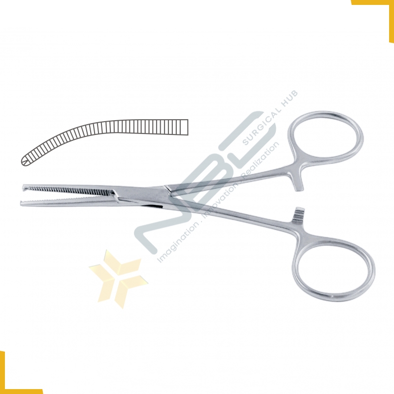 Kocher (Delicate) Haemostatic Forcep Curved - 1 x 2 Teeth