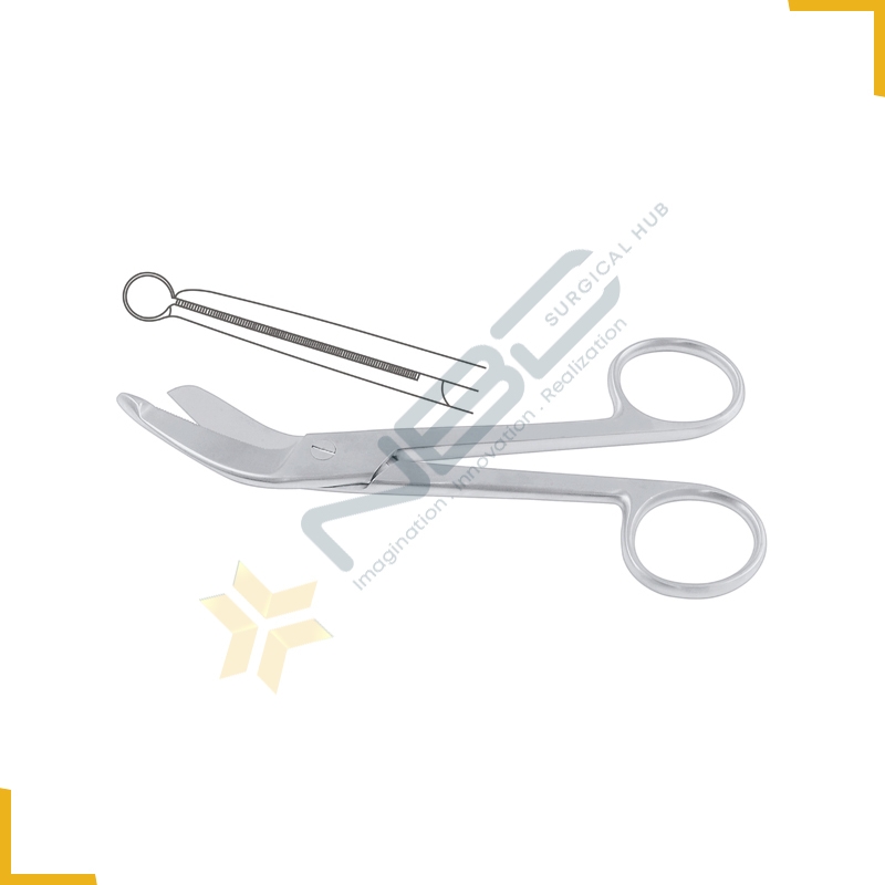 Lister Excentric Bandage Scissor One Serrated Cutting Edge