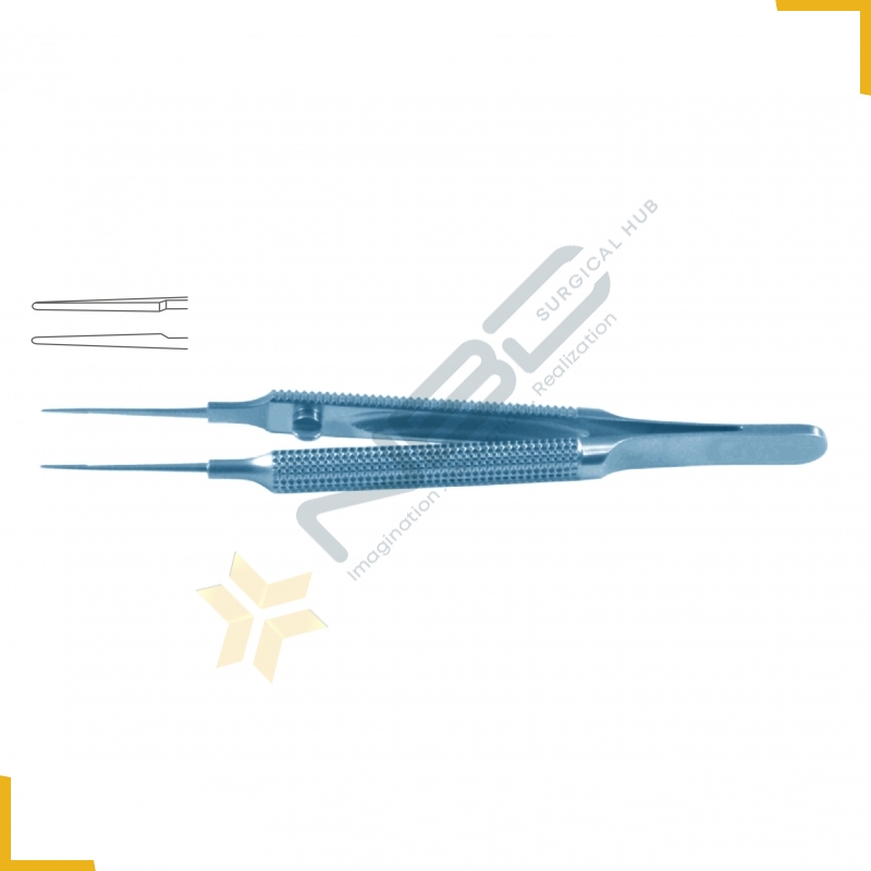 Tennant Suture Tying Forcep Straight - Round Handle with Guide Pin - Extra Delicate Smooth Jaws