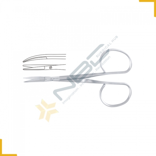 Ribbon Iris Scissor Curved Flat Shanks Blunt