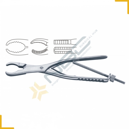 Ulrich Bone Holding Forcep Curved - With Thread Fixation