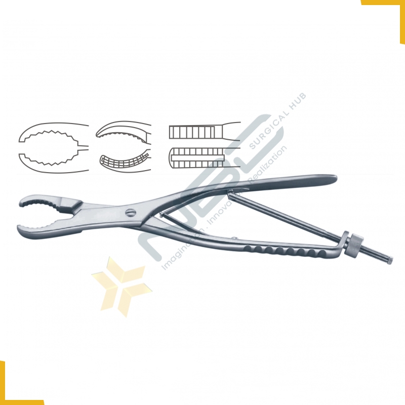 Ulrich Bone Holding Forcep Curved - With Thread Fixation