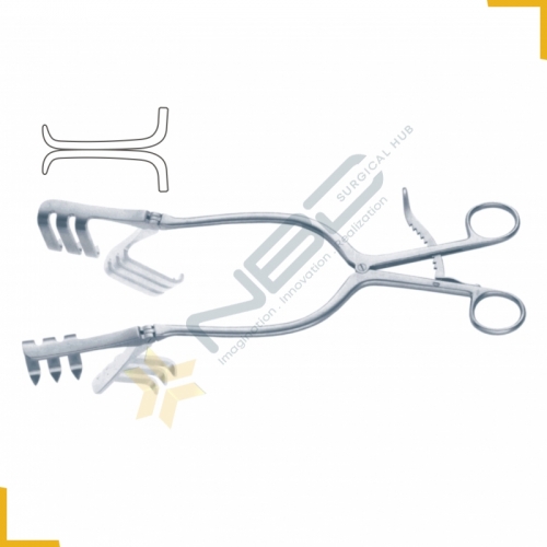 Harvey-Jackson Self Retaining Retractor 3 x 3 Sharp Prongs