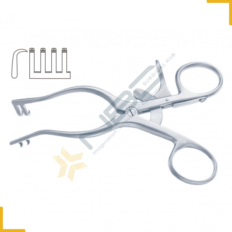 Mollison Self Retaining Retractor 4 x 4 Sharp Prongs