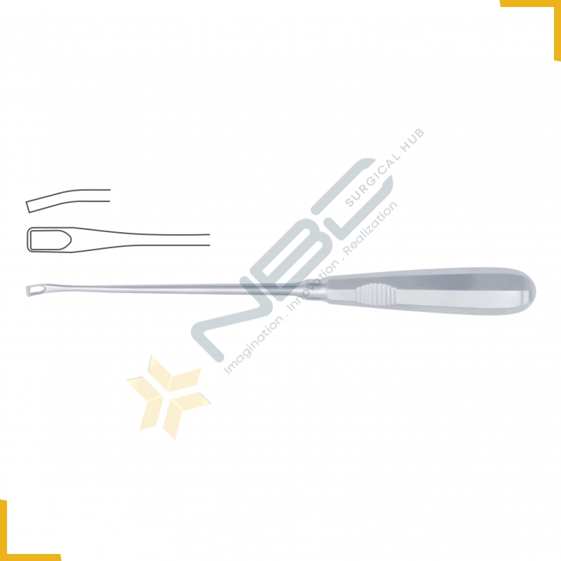 Caspar Bone Curette Rectangular - Toothed